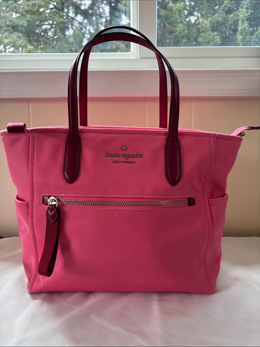 VGUC Kate Spade Chelsea Medium Satchel in Pink Dahlia with Crossbody Strap!
